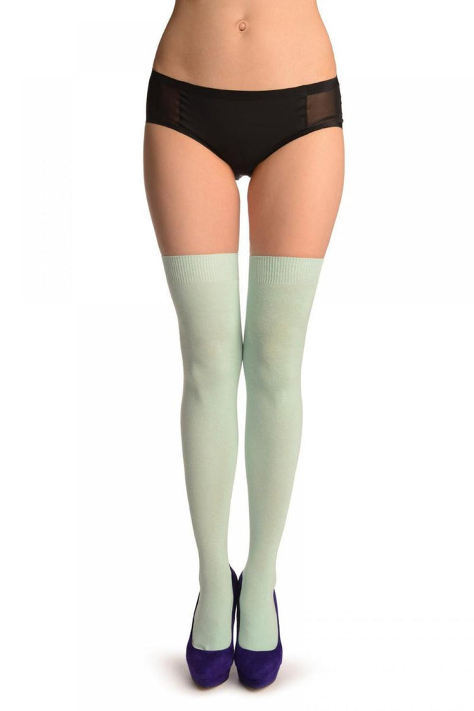 liss kiss Plain Tea Green All Over - Over The Knee Socks