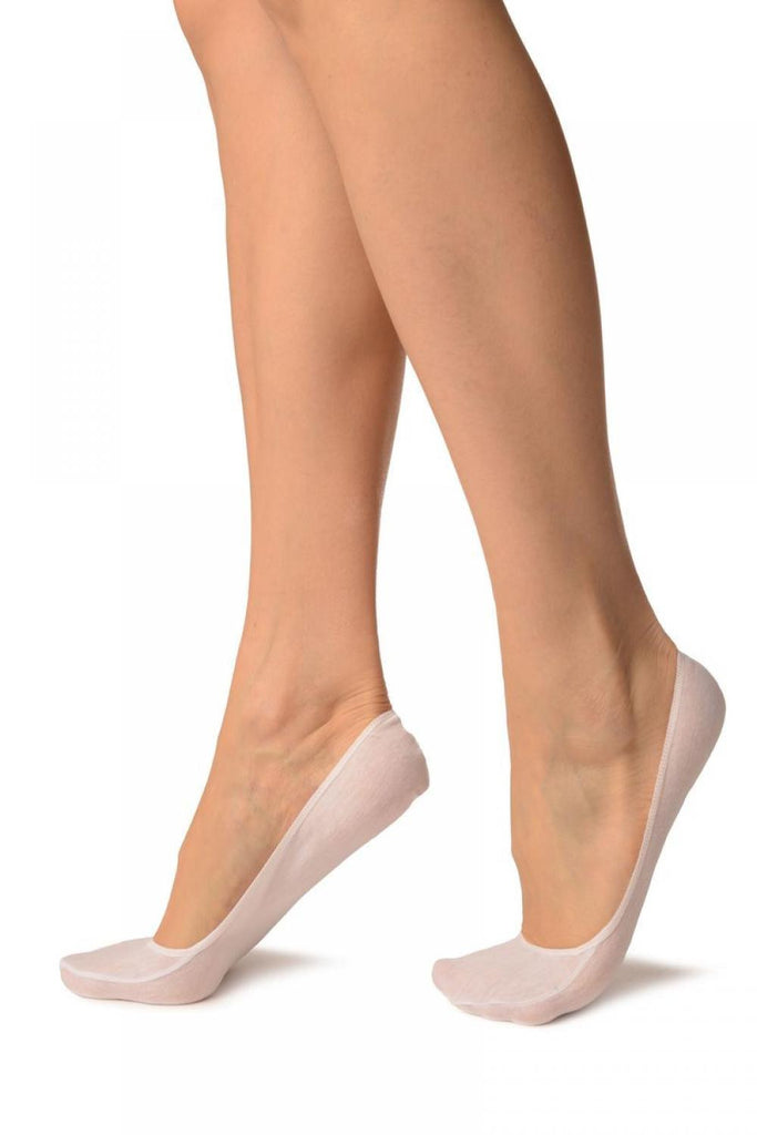 Liss Kiss Plain White Stretching Seam Footsies - Footsies Socks