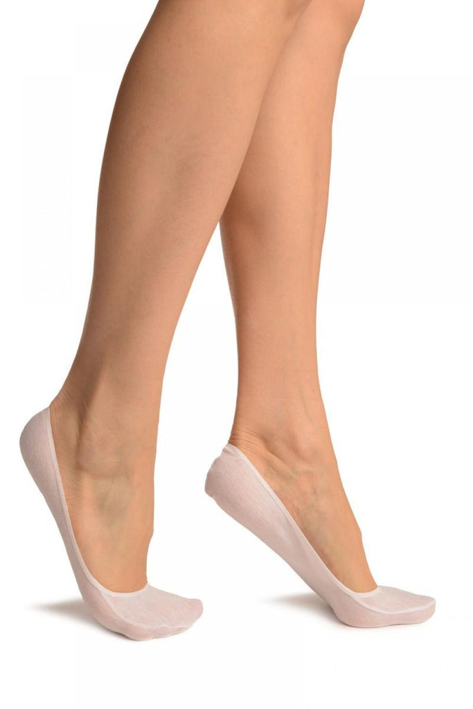 liss kiss Plain White Stretching Seam Footsies - Footsies Socks