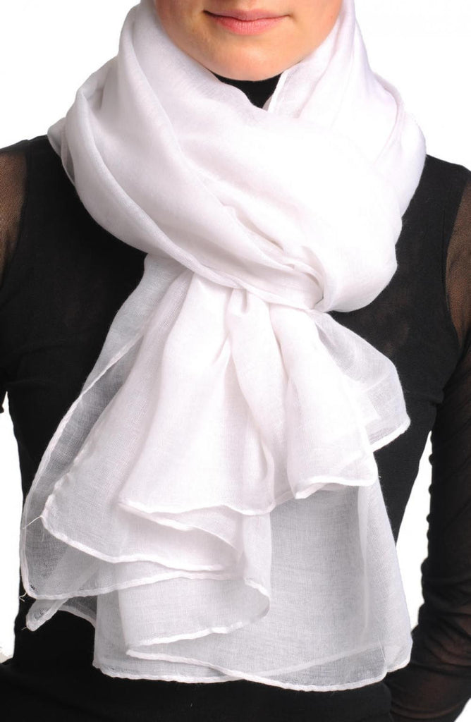 liss kiss Plain White Unisex Scarf & Beach Sarong - Scarf