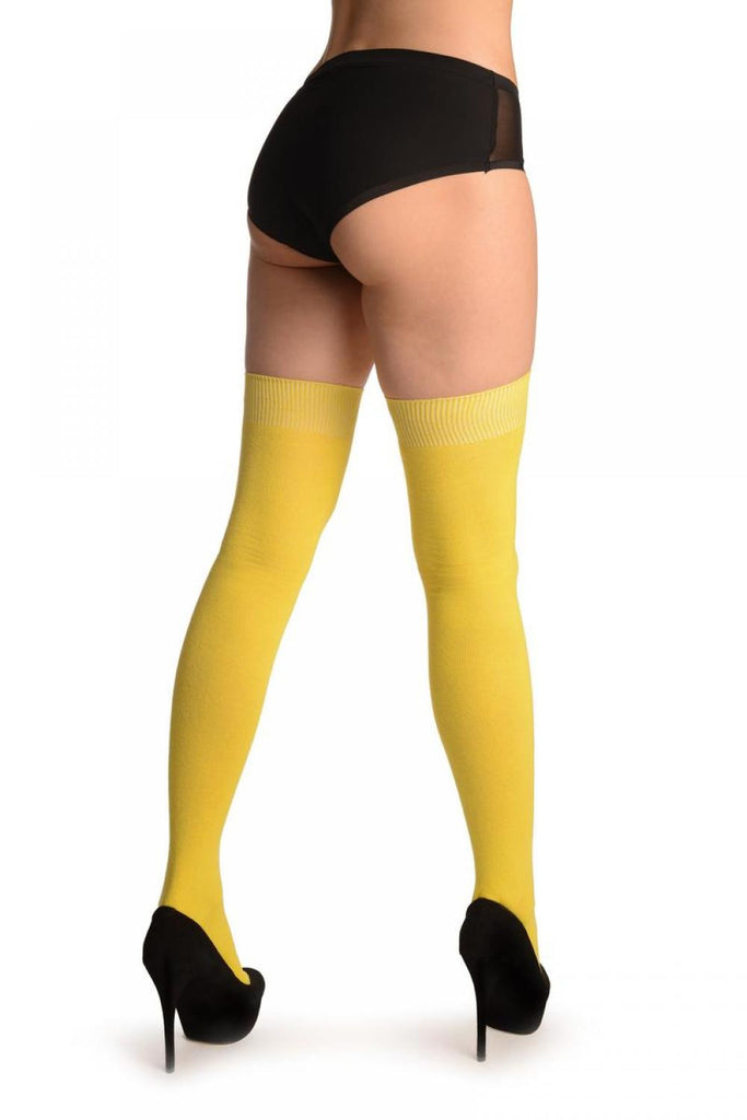 Liss Kiss Plain Yellow All Over - Over The Knee Socks