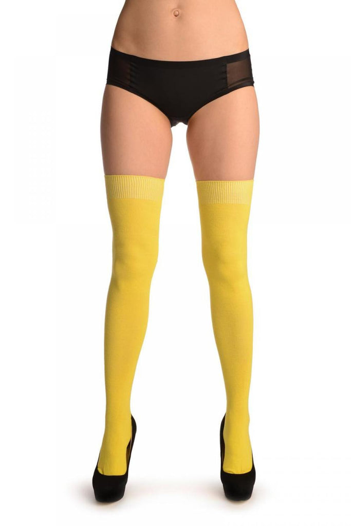 Liss Kiss Plain Yellow All Over - Over The Knee Socks