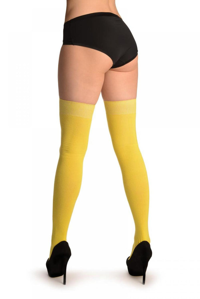 Liss Kiss Plain Yellow All Over - Over The Knee Socks
