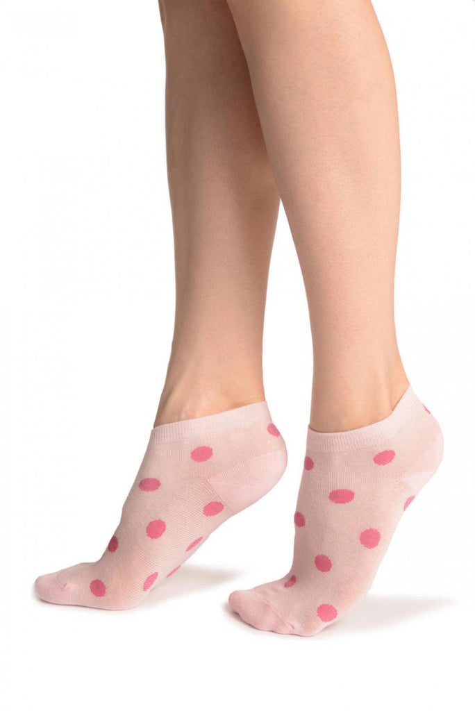 Liss Kiss Polka Dots On Pink Footsies - Footsies Socks