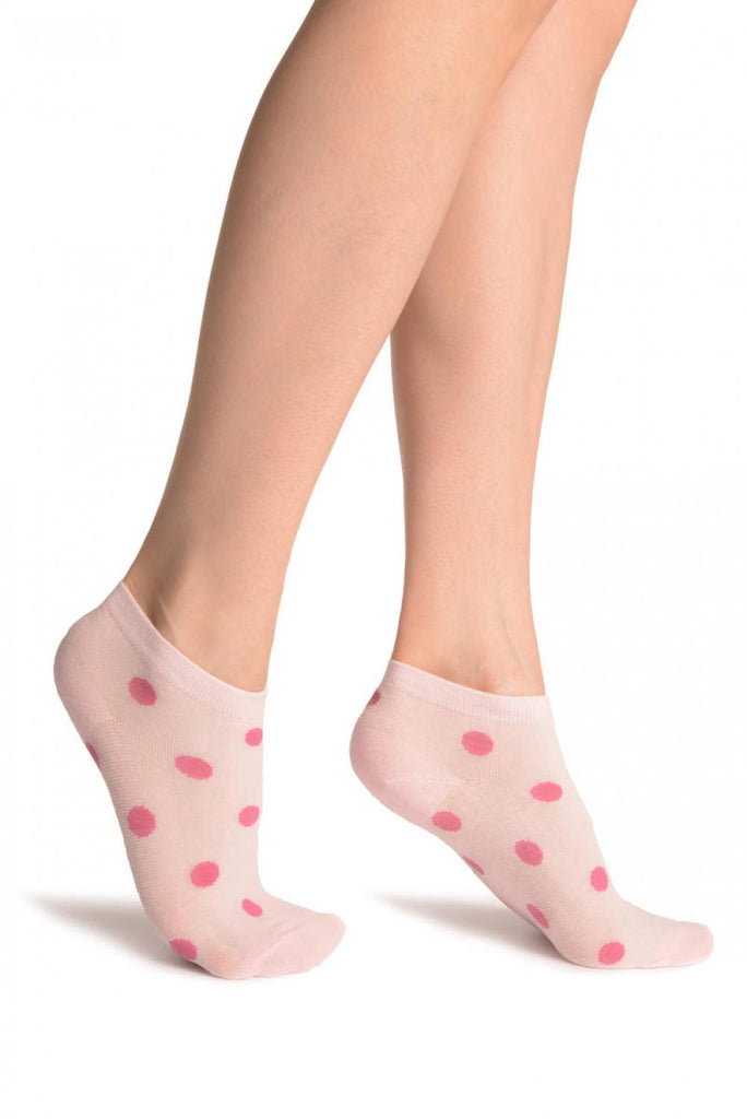 liss kiss Polka Dots On Pink Footsies - Footsies Socks