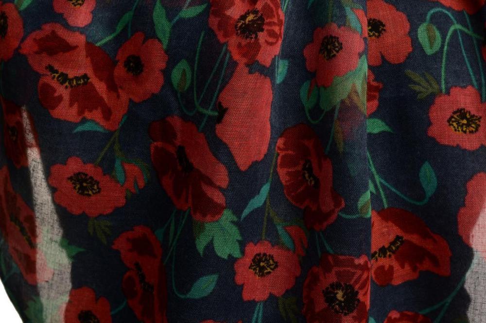 Liss Kiss Poppy Flowers On Blue Unisex Scarf & Beach Sarong - Scarf