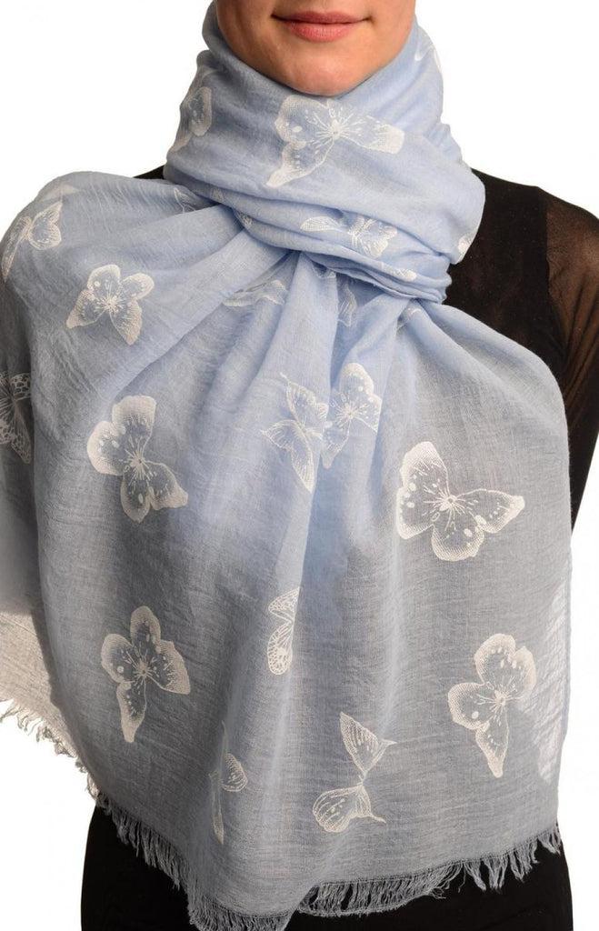 liss kiss Printed Butterflies On Blue Unisex Scarf - Scarf