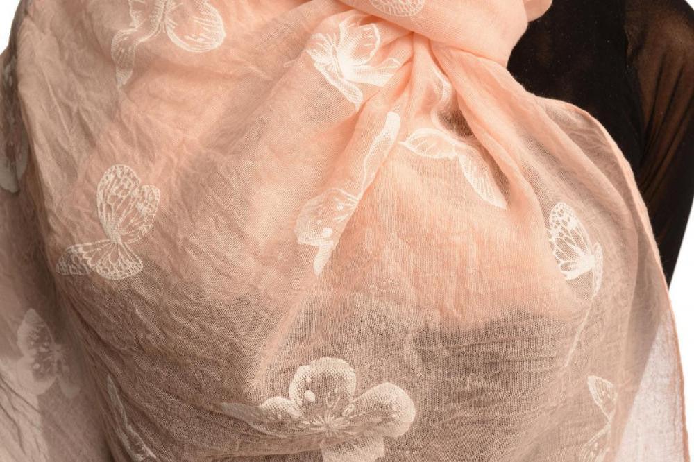 Liss Kiss Printed Butterflies On Pink Unisex Scarf - Scarf