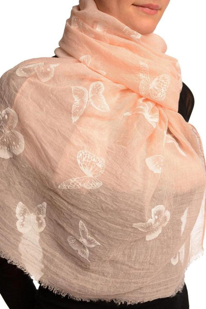 Liss Kiss Printed Butterflies On Pink Unisex Scarf - Scarf