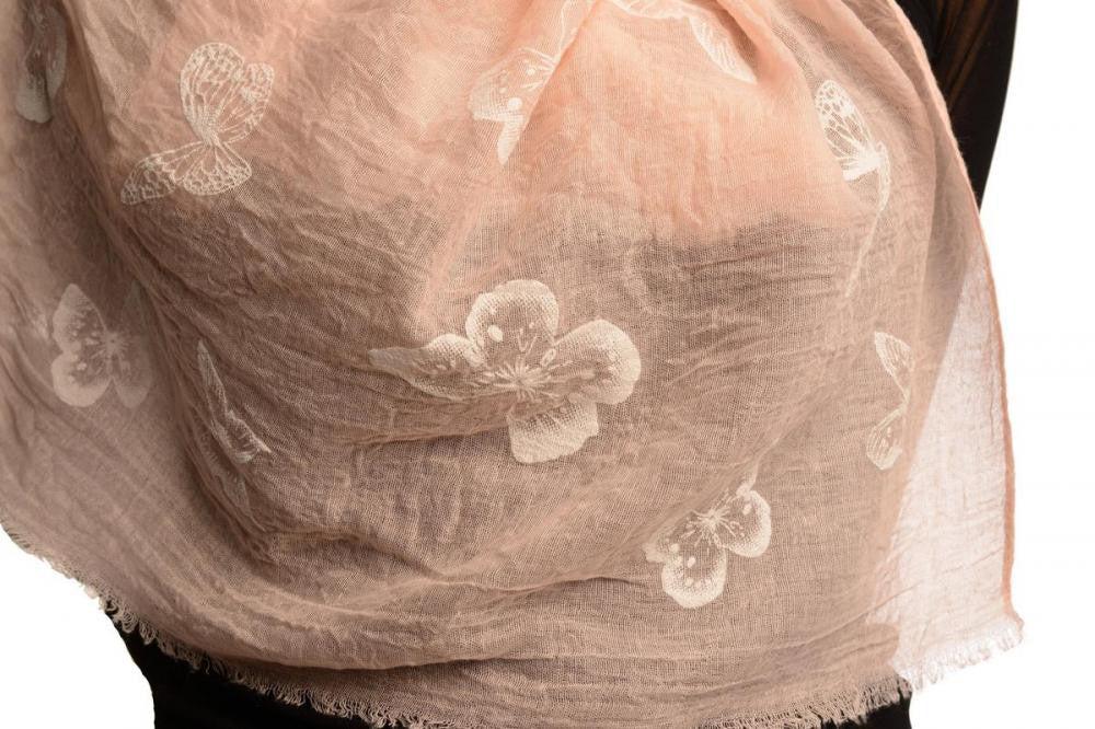 Liss Kiss Printed Butterflies On Pink Unisex Scarf - Scarf