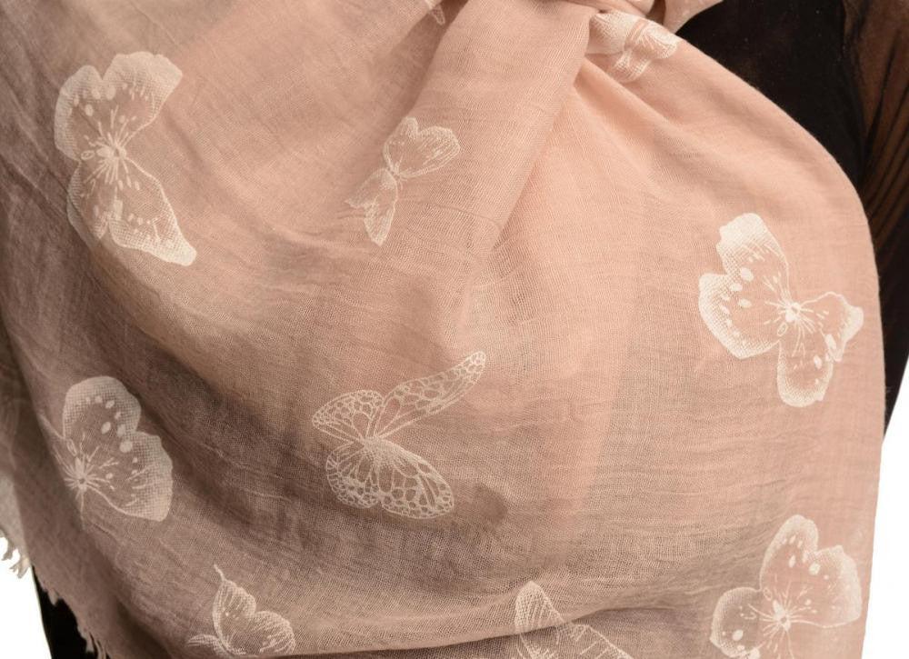 Liss Kiss Printed Butterflies On Puce Pink Unisex Scarf - Scarf