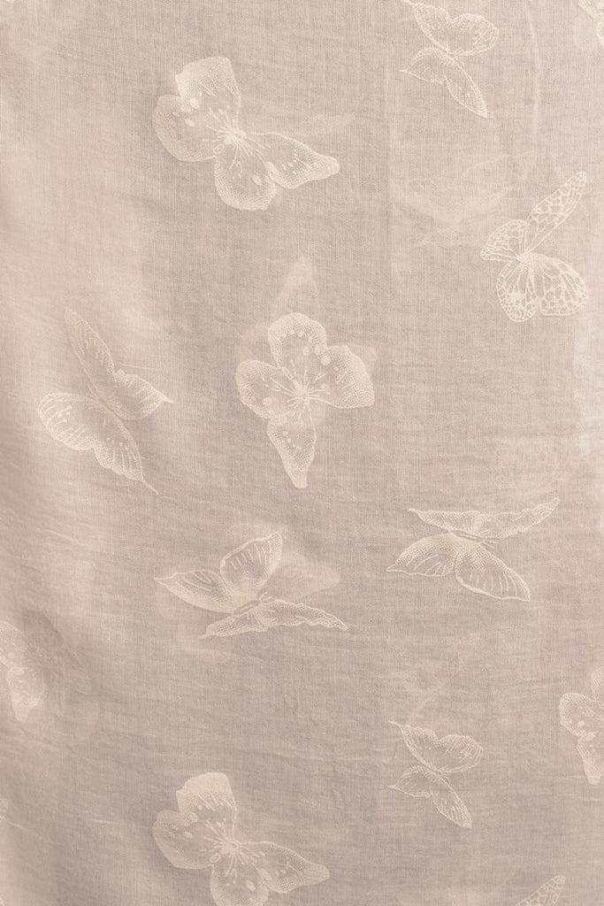 Liss Kiss Printed Butterflies On White Unisex Scarf - Scarf