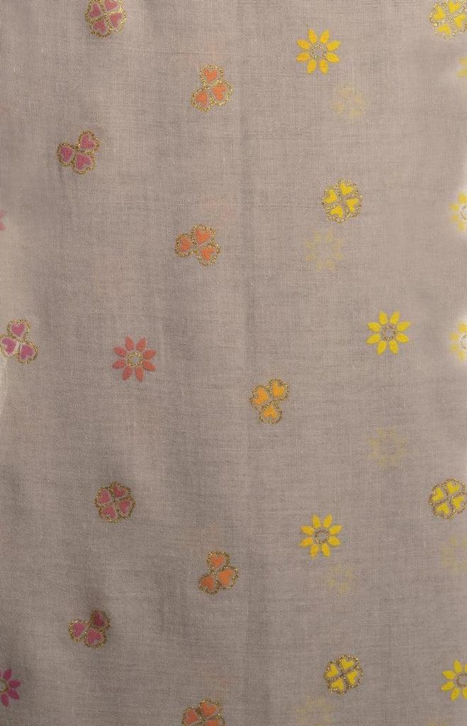 Liss Kiss Printed Clover With Gold Lurex On Grey Unisex Scarf - Scarf