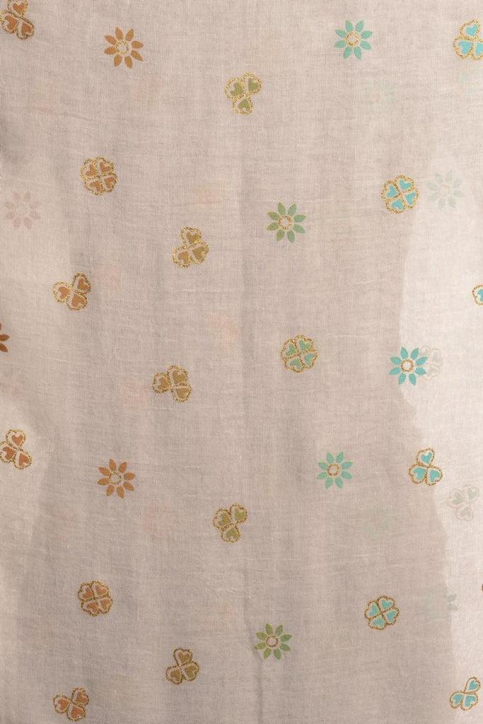 Liss Kiss Printed Clover With Gold Lurex On White Unisex Scarf - Scarf