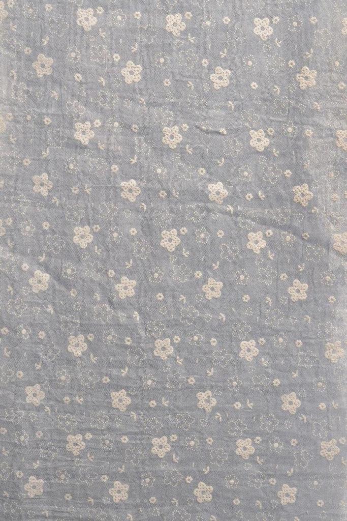 Liss Kiss Printed Daisy Flowers On Blue Unisex Scarf - Scarf