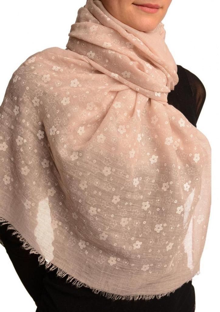 Liss Kiss Printed Daisy Flowers On Puce Pink Unisex Scarf - Scarf