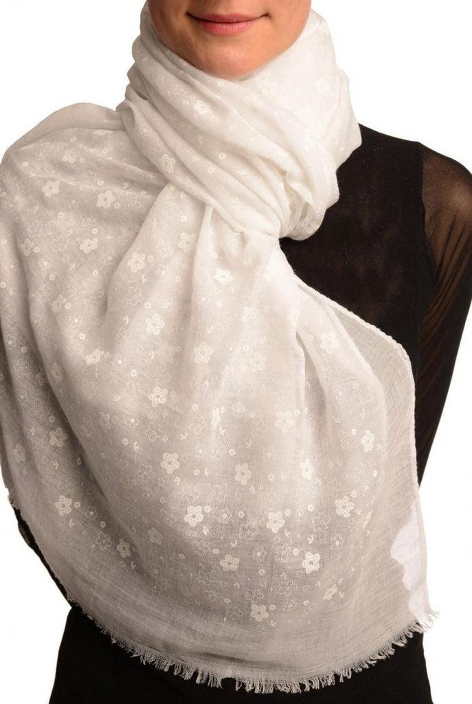 liss kiss Printed Daisy Flowers On White Unisex Scarf - Scarf