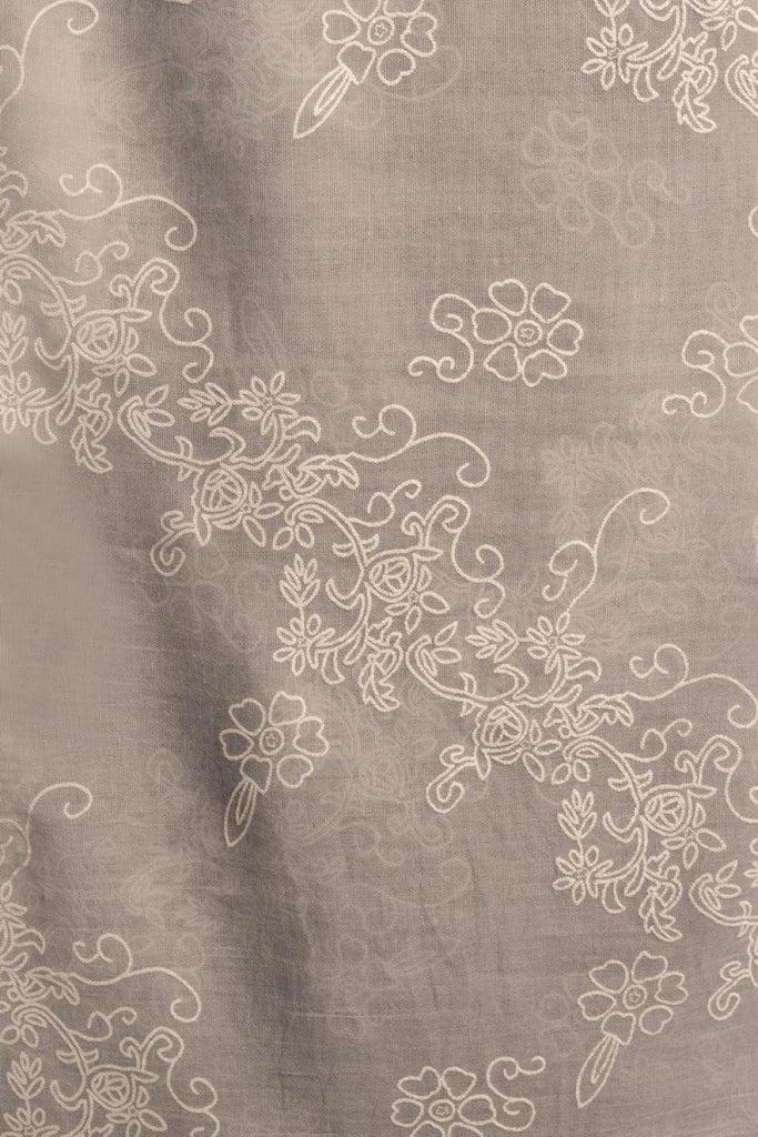 Liss Kiss Printed Flowers Diagonal On Grey Unisex Scarf - Scarf