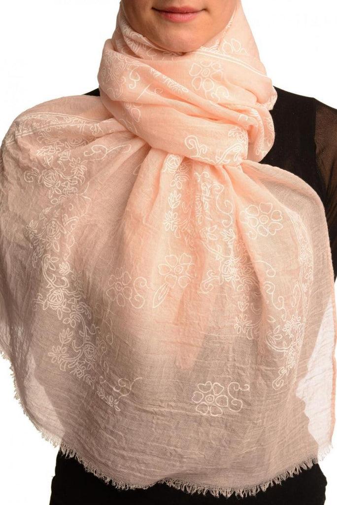 liss kiss Printed Flowers Diagonal On Pink Unisex Scarf - Scarf