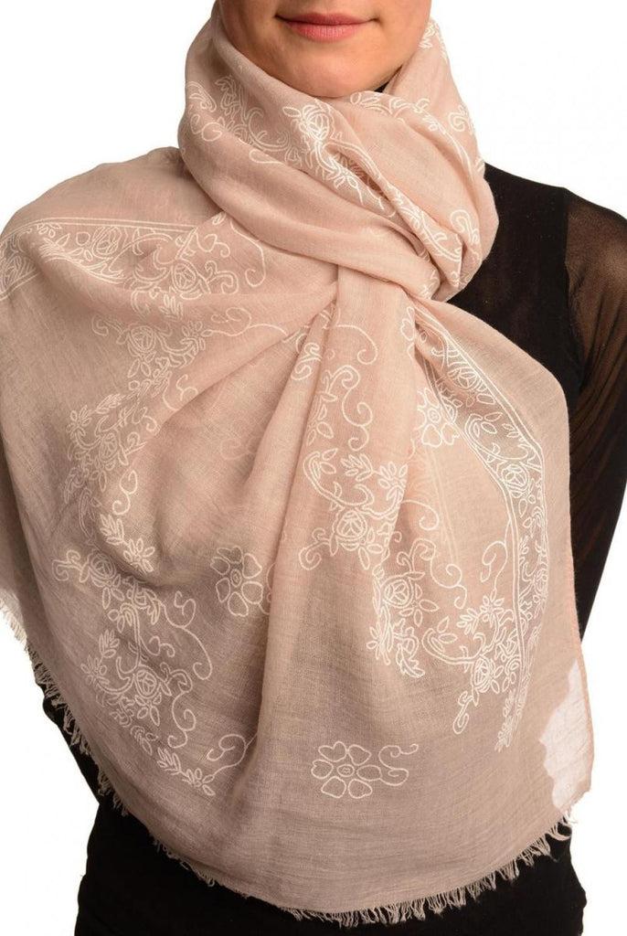 liss kiss Printed Flowers Diagonal On Puce Pink Unisex Scarf - Scarf