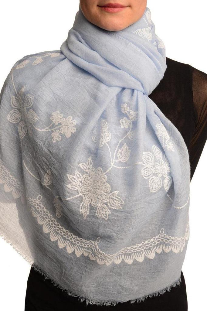 liss kiss Printed Flowers & Lace On Blue Unisex Scarf - Scarf