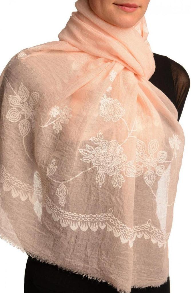 Liss Kiss Printed Flowers & Lace On Pink Unisex Scarf - Scarf