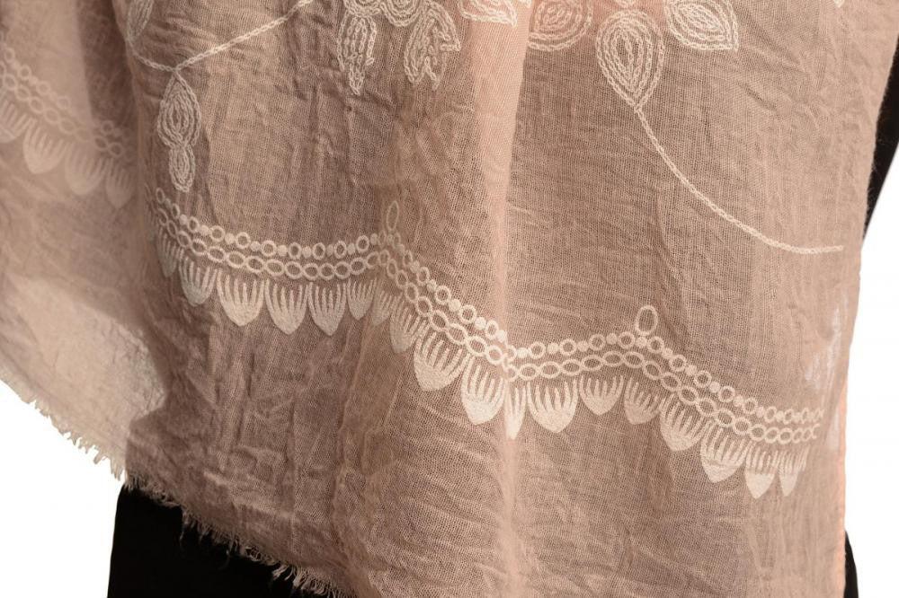 Liss Kiss Printed Flowers & Lace On Pink Unisex Scarf - Scarf