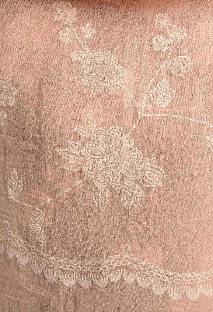 Liss Kiss Printed Flowers & Lace On Pink Unisex Scarf - Scarf