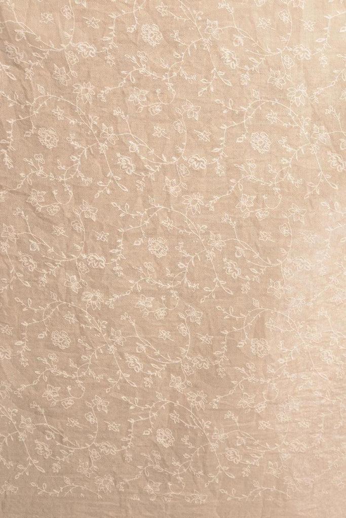 Liss Kiss Printed Thyme Flowers On Beige Unisex Scarf - Scarf