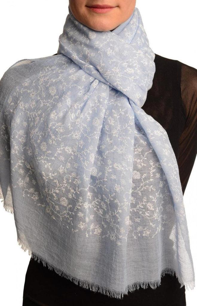 liss kiss Printed Thyme Flowers On Blue Unisex Scarf - Scarf