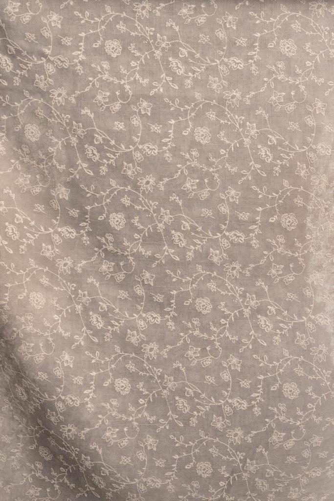 Liss Kiss Printed Thyme Flowers On Grey Unisex Scarf - Scarf