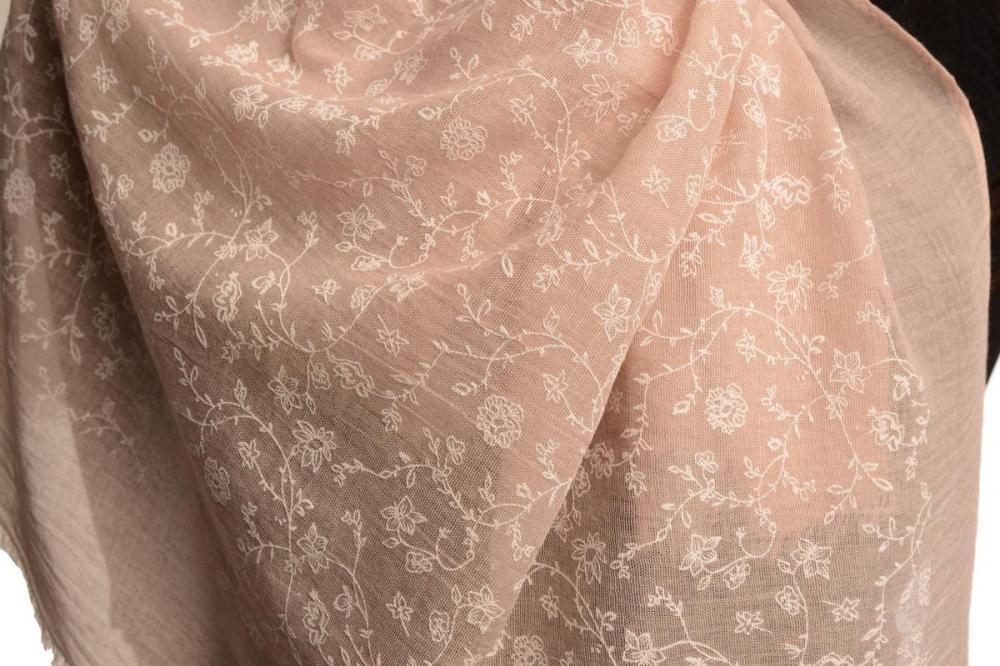 Liss Kiss Printed Thyme Flowers On Puce Pink Unisex Scarf - Scarf