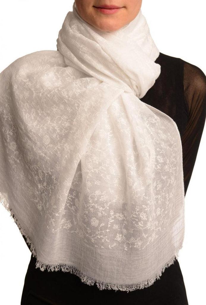 liss kiss Printed Thyme Flowers On White Unisex Scarf - Scarf