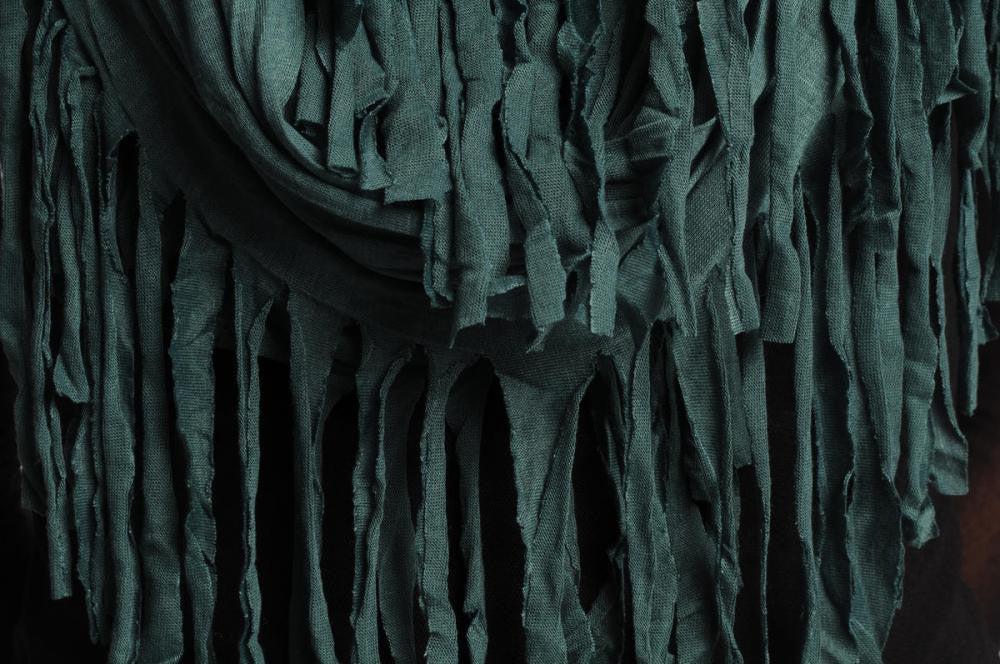 Liss Kiss Prussian Blue With Tassels Snood Scarf - Snood