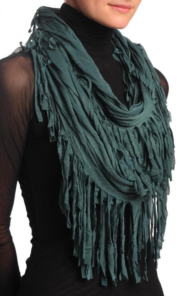 Liss Kiss Prussian Blue With Tassels Snood Scarf - Snood