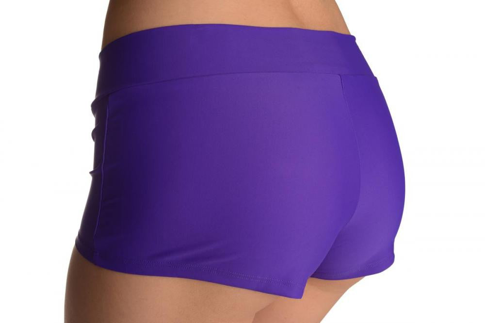 Liss Kiss Purple Women's Stretchy Yoga Panty Shorts - Shorts