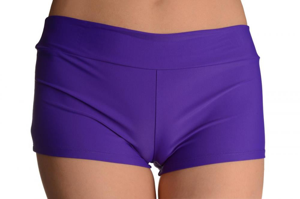 liss kiss Purple Women's Stretchy Yoga Panty Shorts - Shorts
