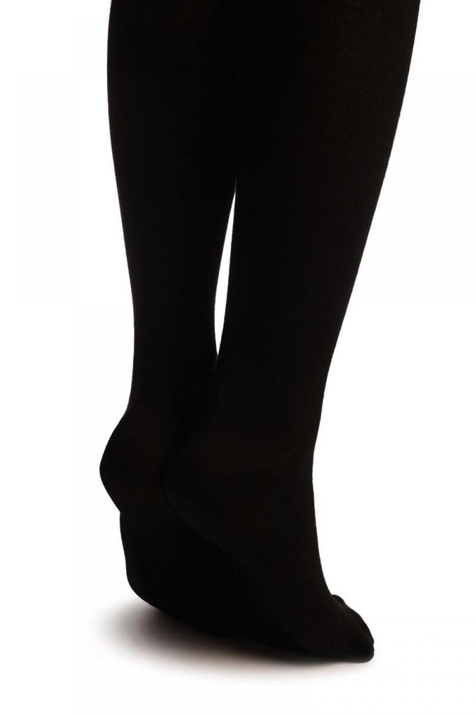 Liss Kiss Rabbit On Beige & Black - Over The Knee Socks