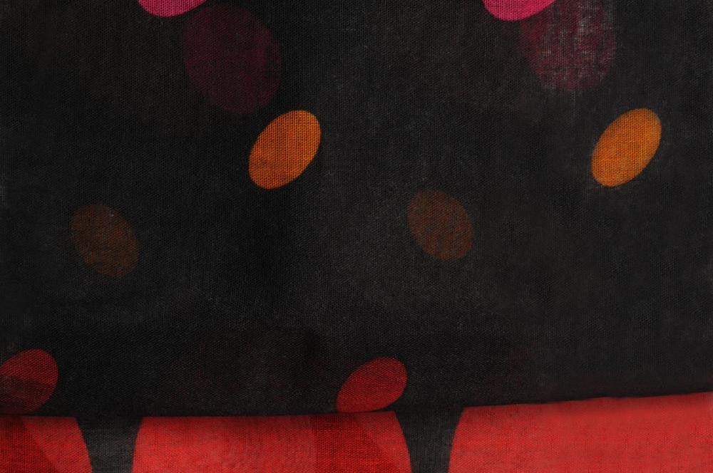 Liss Kiss Rainbow Polka Dots On Black Unisex Scarf & Beach Sarong - Scarf