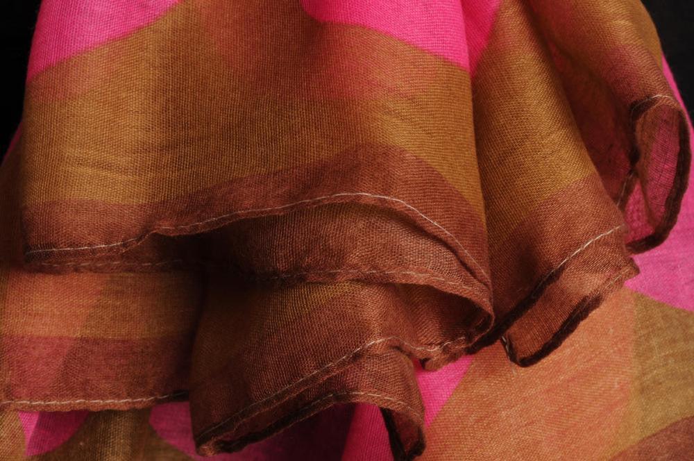 Liss Kiss Rainbow Polka Dots On Brown Unisex Scarf & Beach Sarong - Scarf