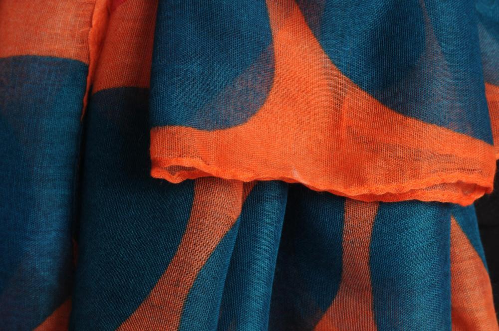 Liss Kiss Rainbow Polka Dots On Peach Orange Unisex Scarf & Beach Sarong - Scarf