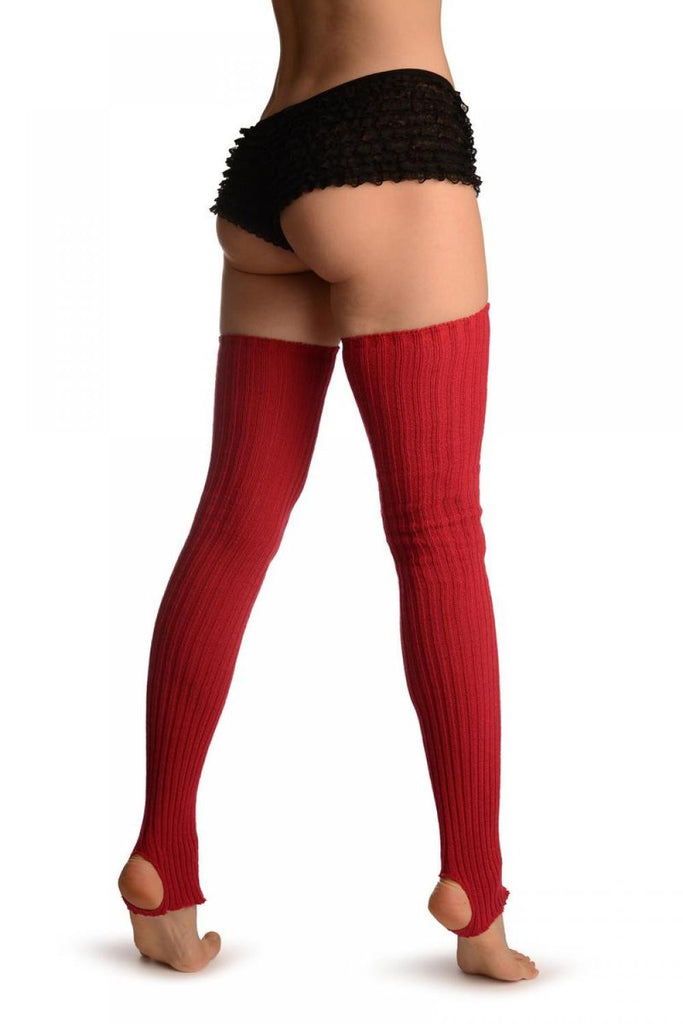 Liss Kiss Raspberry Red Stirrup Dance/Ballet Leg Warmers - Leg Warmers