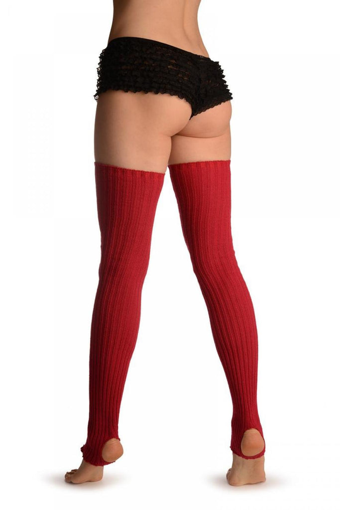 Liss Kiss Raspberry Red Stirrup Dance/Ballet Leg Warmers - Leg Warmers