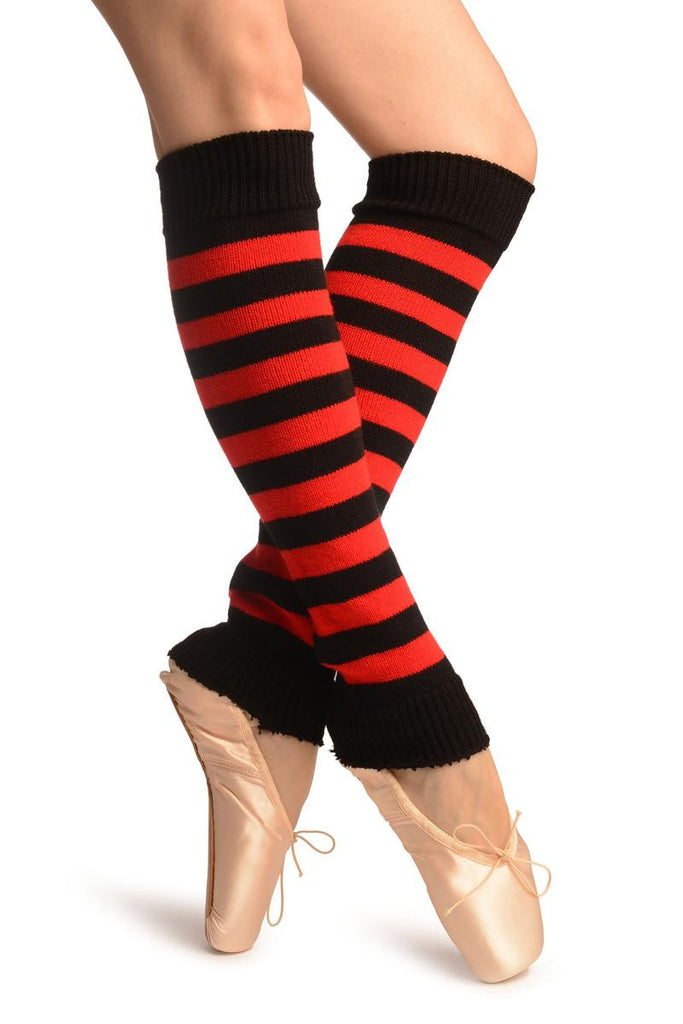 liss kiss Red & Black Stripes Dance/Ballet Leg Warmers - Leg Warmers