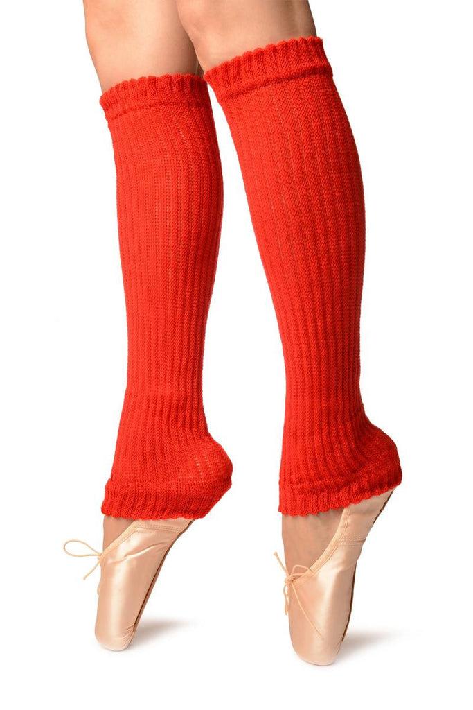 Liss Kiss Red Double Rib Stitch Dance/Ballet Leg Warmers - Leg Warmers