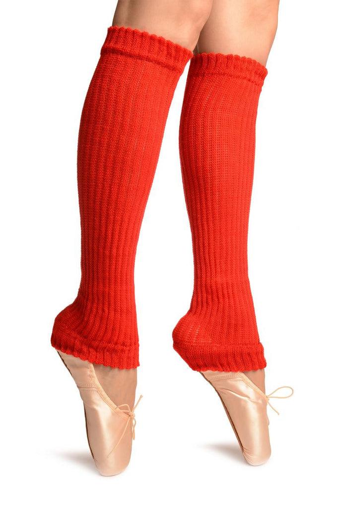 Liss Kiss Red Double Rib Stitch Dance/Ballet Leg Warmers - Leg Warmers