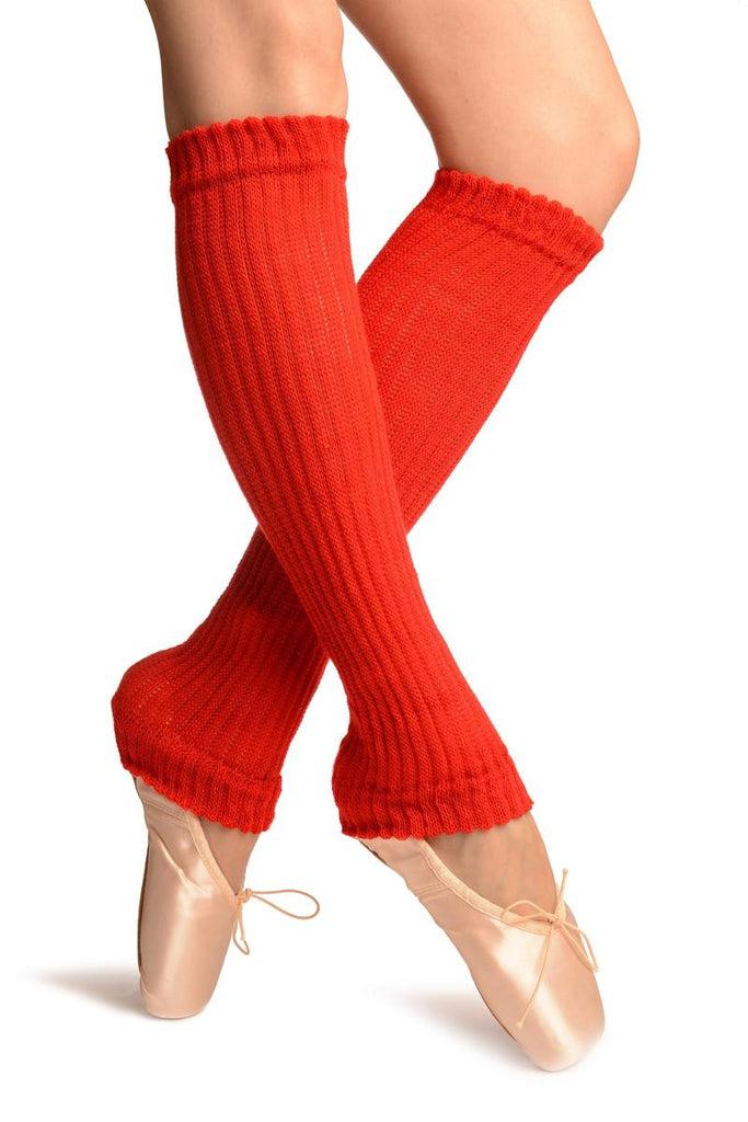 liss kiss Red Double Rib Stitch Dance/Ballet Leg Warmers - Leg Warmers