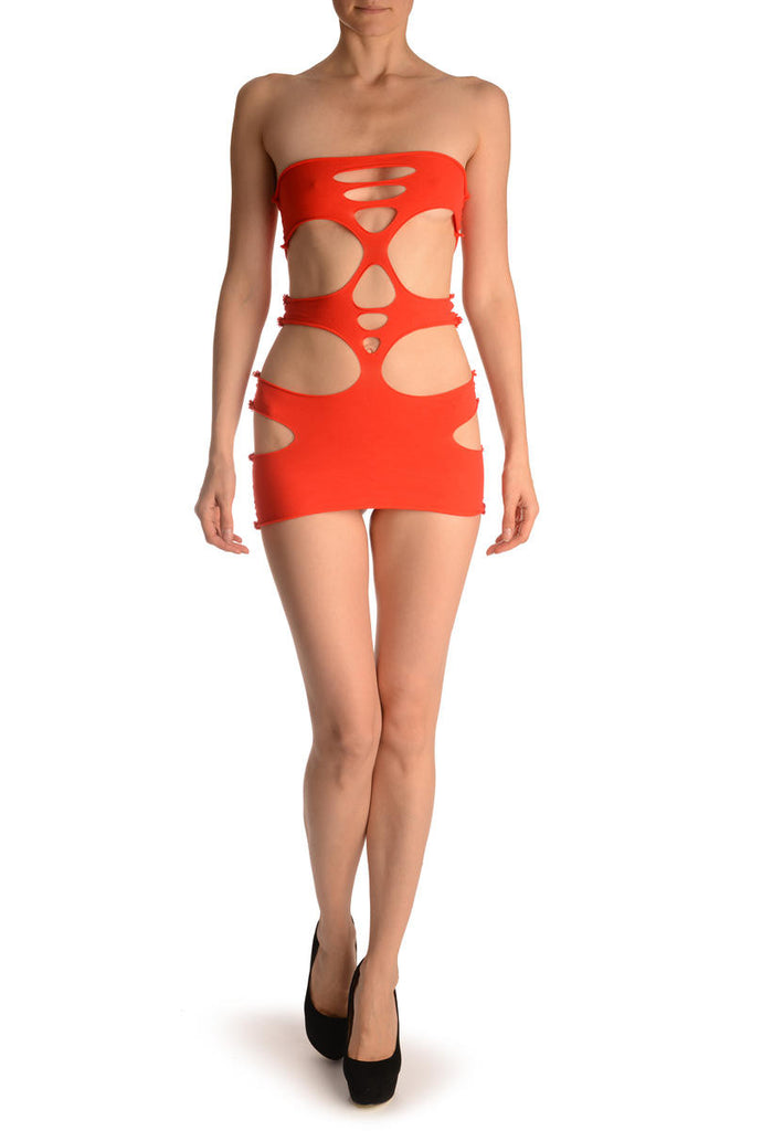 Liss Kiss Red Fifth Element Mini Dress (Bodystocking) - Bodystocking