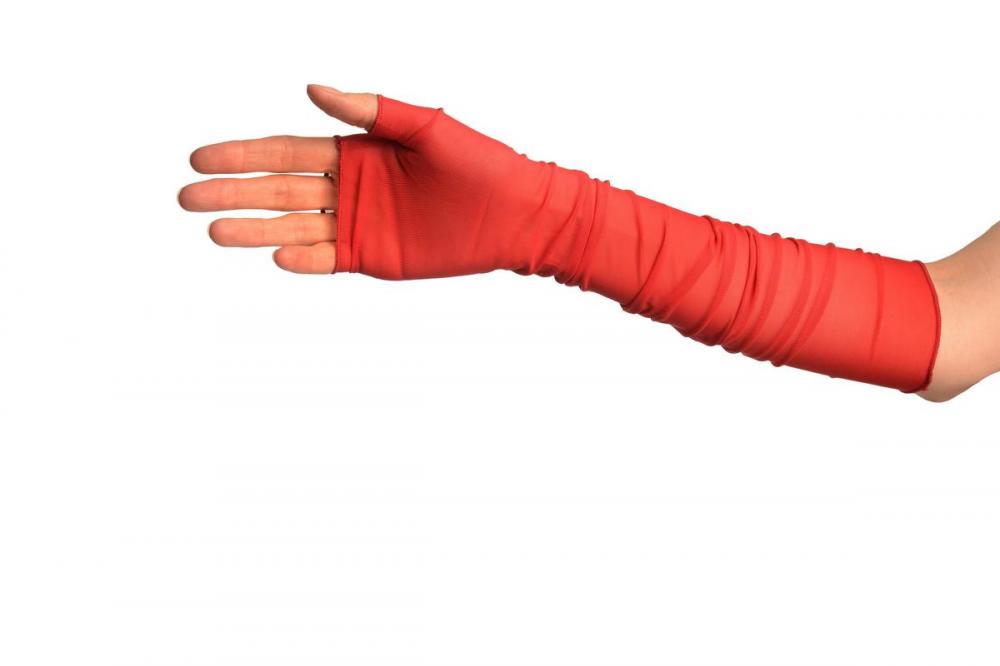 Liss Kiss Red Fine Mesh Ballet/Dance Elbow Fingerless Gloves - Gloves