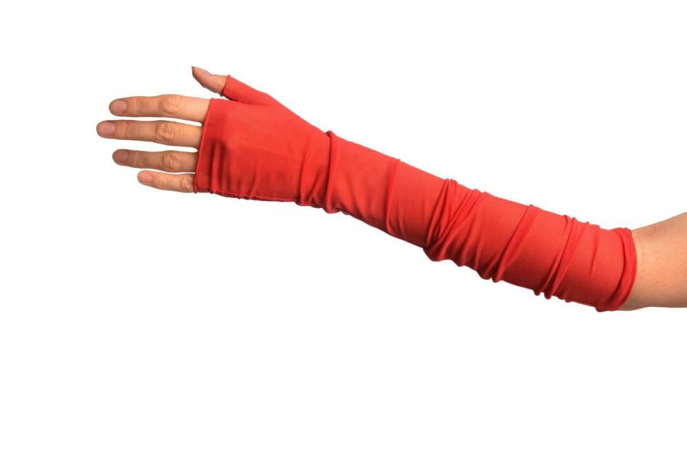 Liss Kiss Red Fine Mesh Ballet/Dance Elbow Fingerless Gloves - Gloves